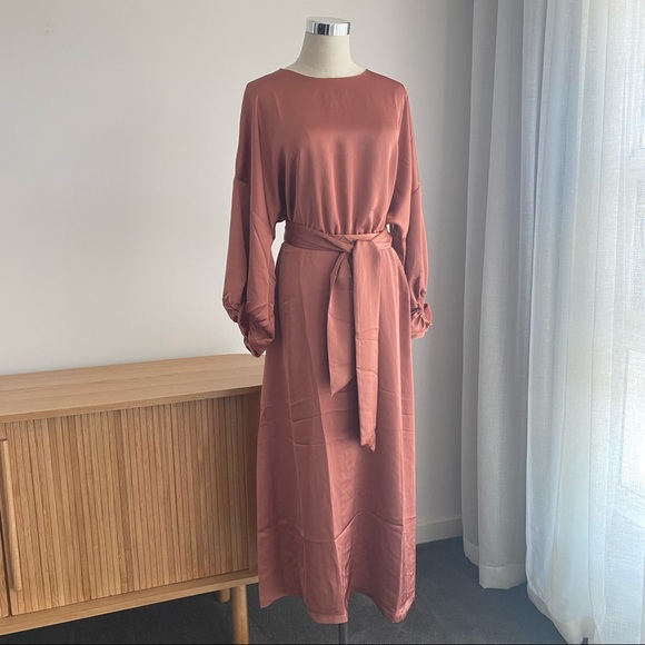 H&M | MAXI DRESS | BURNT ORANGE | SIZE 18 - Picture 8 of 13